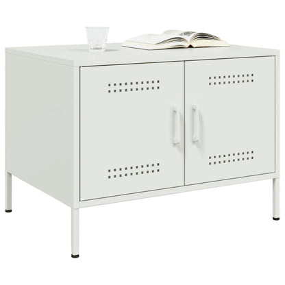 Table basse blanc 68x50x50,5 cm acier - Tables basses