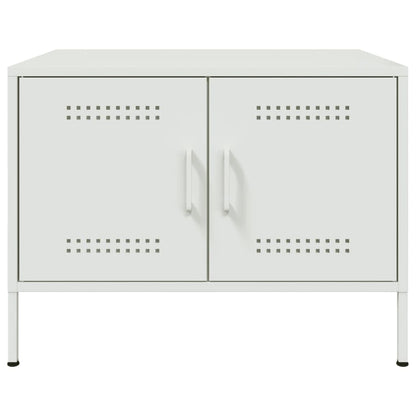 Table basse blanc 68x50x50,5 cm acier - Tables basses