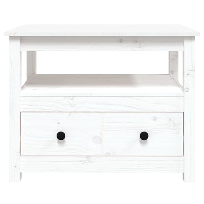 Table basse Blanc 71x49x55 cm Bois massif de pin - Tables basses