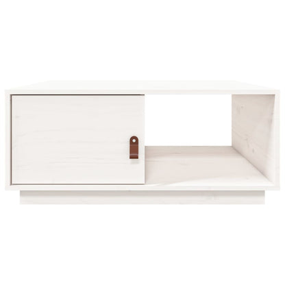 Table basse Blanc 80x50x35,5 cm Bois massif de pin - Tables basses