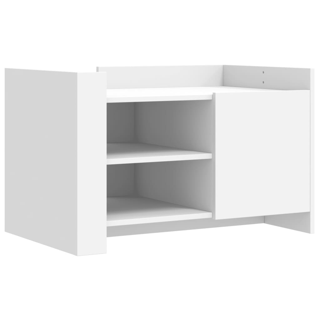 Table basse blanc 80x50x50 cm bois d’ingénierie - Tables basses