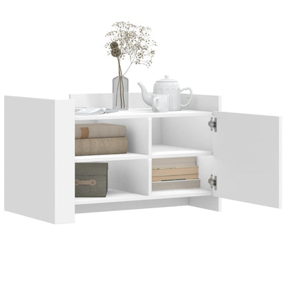 Table basse blanc 80x50x50 cm bois d’ingénierie - Tables basses