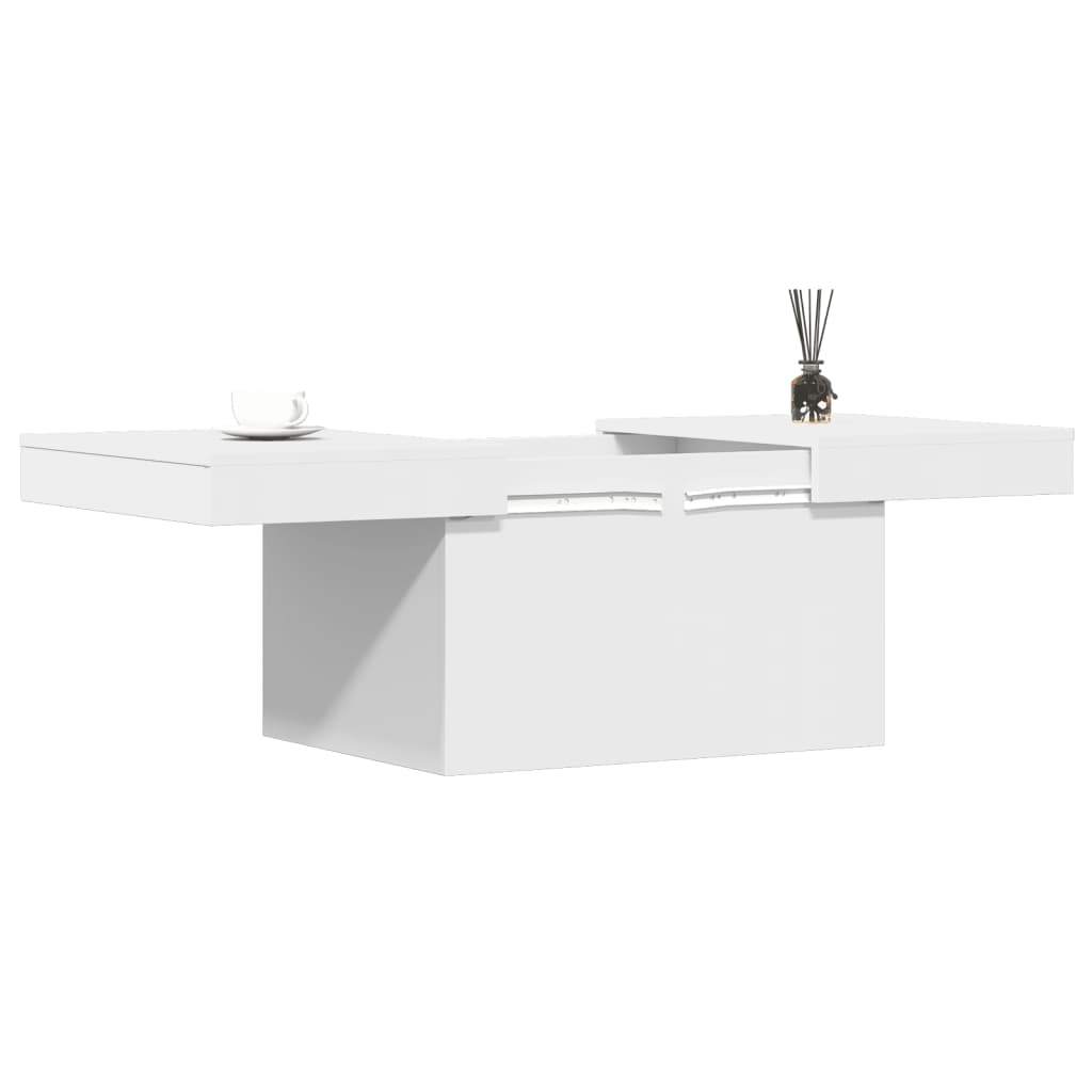 Table basse blanc 80x55x40 cm bois d’ingénierie - Tables basses