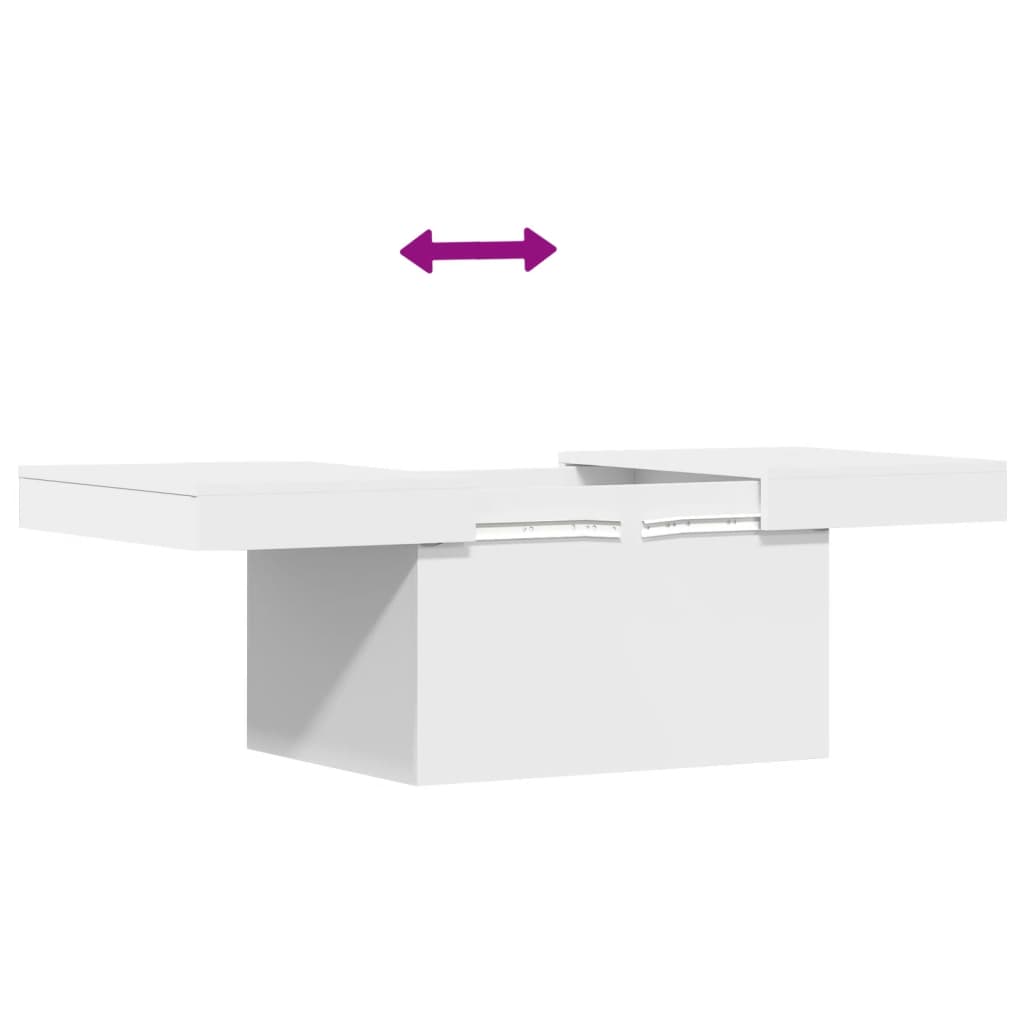 Table basse blanc 80x55x40 cm bois d’ingénierie - Tables basses