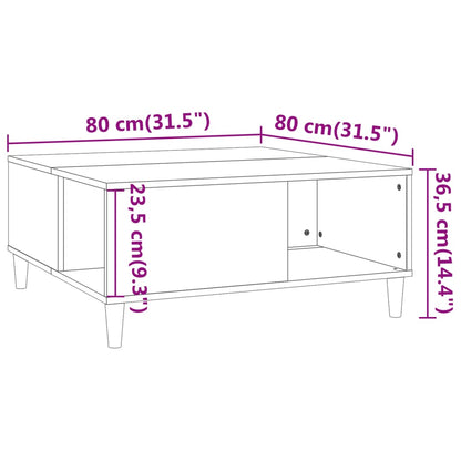 Table basse blanc 80x80x36,5 cm bois d’ingénierie - Tables basses