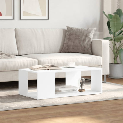 Table basse blanc 89,5x48x30 cm bois d’ingénierie - Tables basses