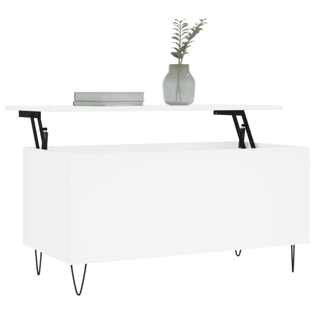 Table basse Blanc 90x44,5x45 cm Bois d’ingénierie - Tables basses