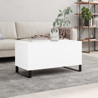 Table basse Blanc 90x44,5x45 cm Bois d’ingénierie - Tables basses