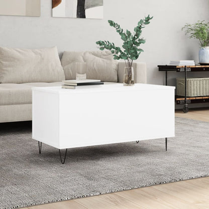 Table basse Blanc 90x44,5x45 cm Bois d’ingénierie - Tables basses