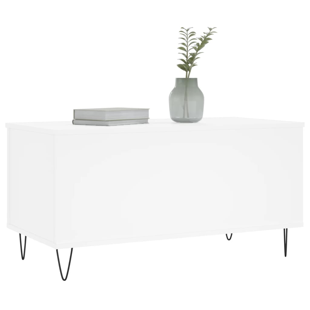 Table basse Blanc 90x44,5x45 cm Bois d’ingénierie - Tables basses