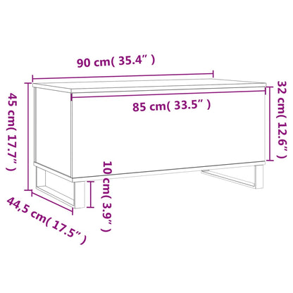 Table basse Blanc 90x44,5x45 cm Bois d’ingénierie - Tables basses