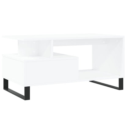 Table basse Blanc 90x49x45 cm Bois d’ingénierie - Tables basses