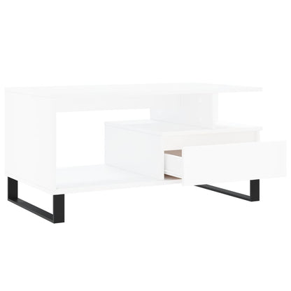 Table basse Blanc 90x49x45 cm Bois d’ingénierie - Tables basses