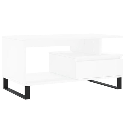 Table basse Blanc 90x49x45 cm Bois d’ingénierie - Tables basses