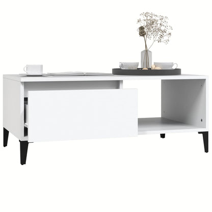 Table basse Blanc 90x50x36,5 cm Bois d’ingénierie - Tables basses