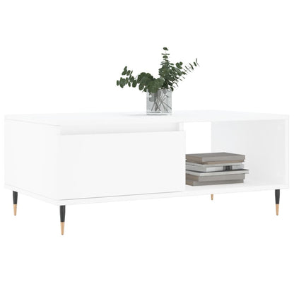 Table basse Blanc 90x50x36,5 cm Bois d’ingénierie - Tables basses