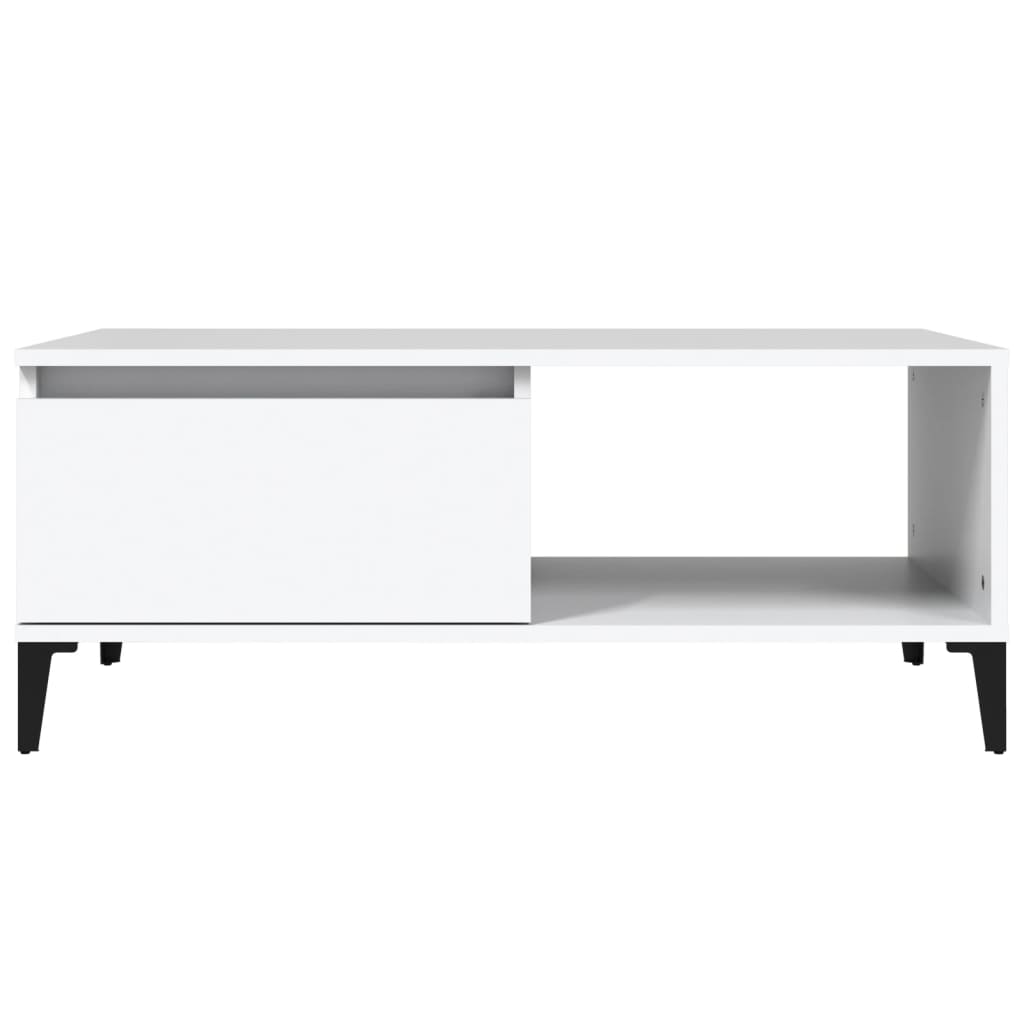 Table basse Blanc 90x50x36,5 cm Bois d’ingénierie - Tables basses
