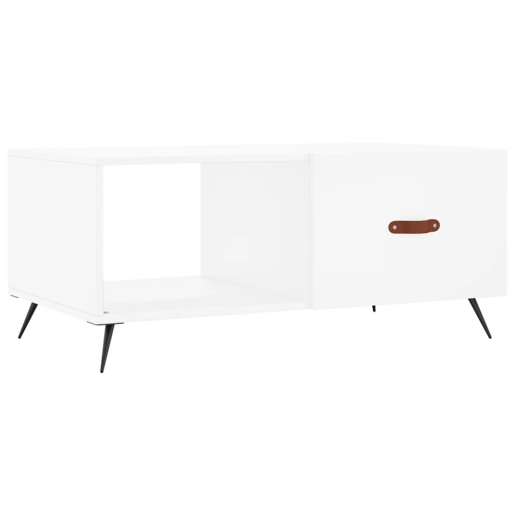 Table basse blanc 90x50x40 cm bois d’ingénierie - Tables basses