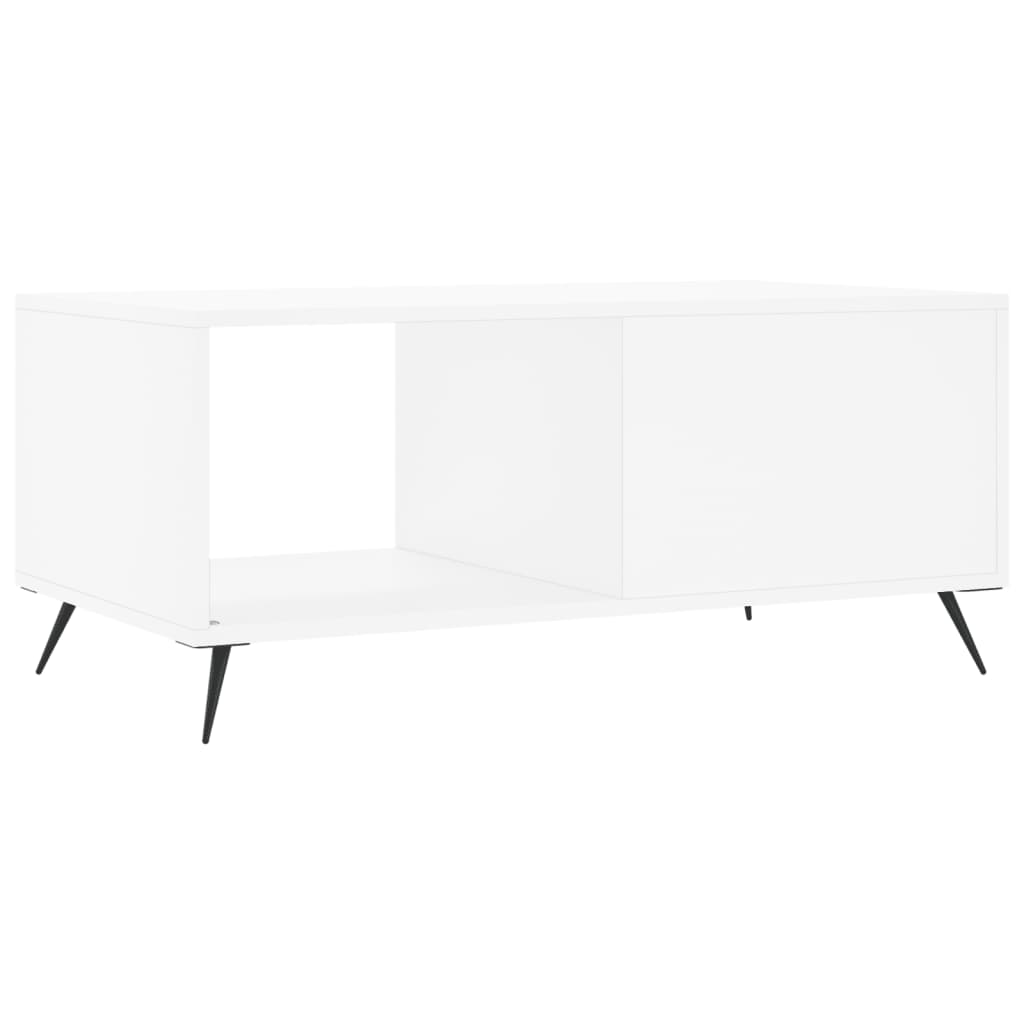 Table basse blanc 90x50x40 cm bois d’ingénierie - Tables basses