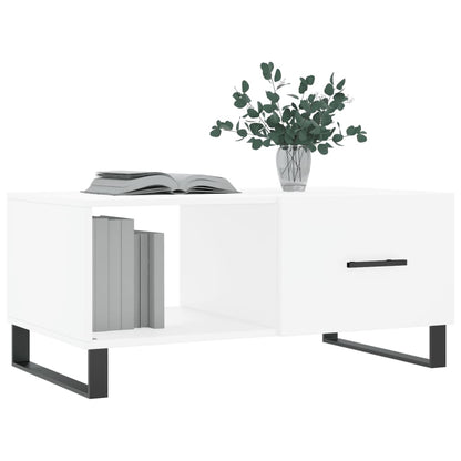Table basse blanc 90x50x40 cm bois d’ingénierie - Tables basses