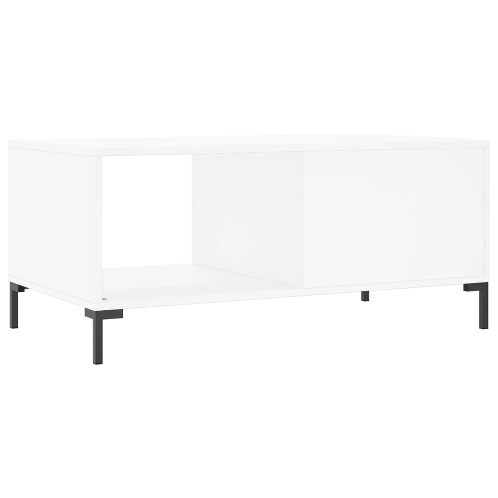 Table basse blanc 90x50x40 cm bois d’ingénierie - Tables basses
