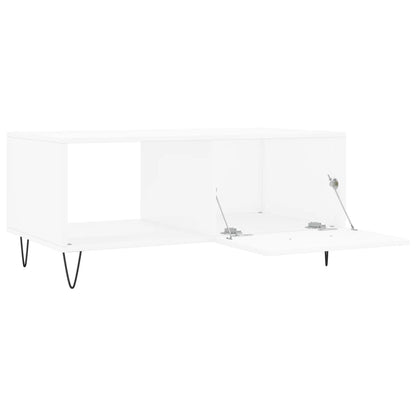 Table basse blanc 90x50x40 cm bois d’ingénierie - Tables basses