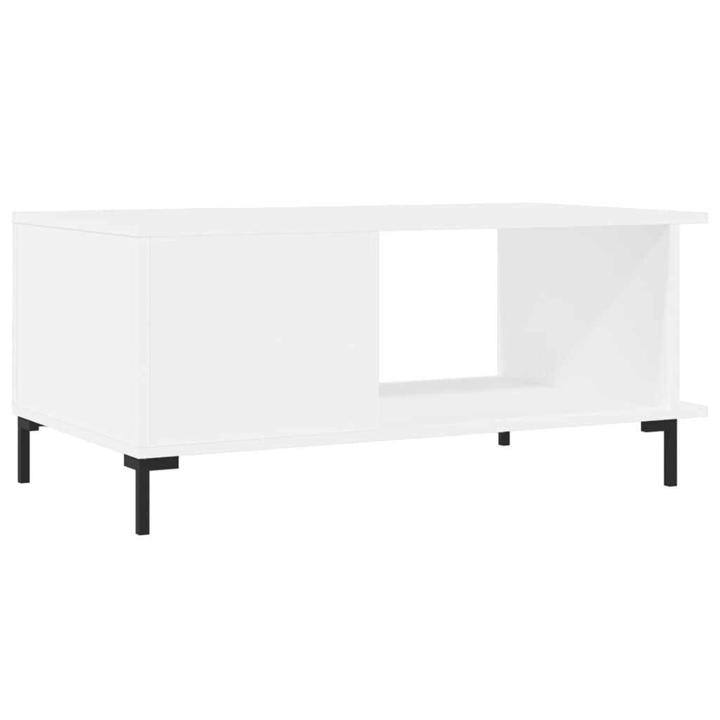 Table basse blanc 90x50x40 cm bois d’ingénierie - Tables basses