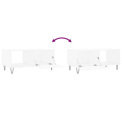 Table basse blanc 90x50x40 cm bois d’ingénierie - Tables basses