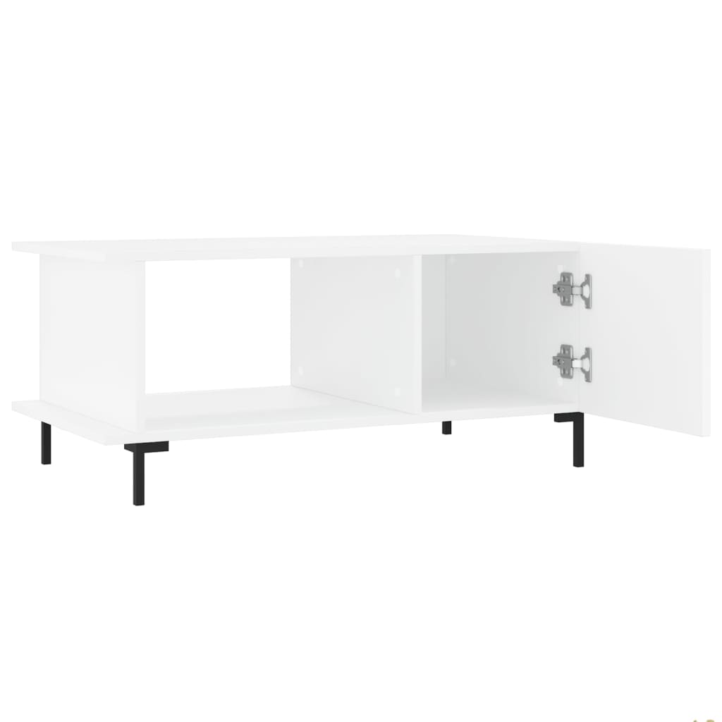 Table basse blanc 90x50x40 cm bois d’ingénierie - Tables basses