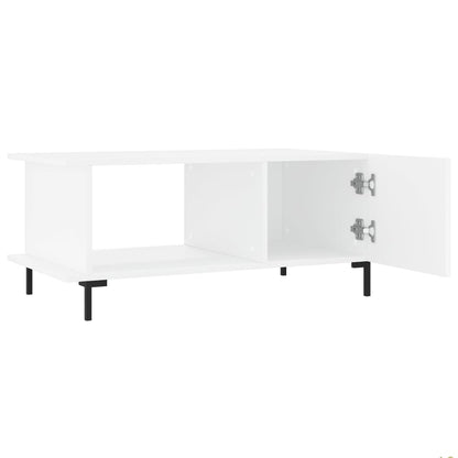 Table basse blanc 90x50x40 cm bois d’ingénierie - Tables basses