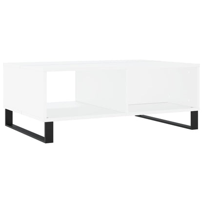 Table basse blanc 90x60x35 cm bois d’ingénierie - Tables basses