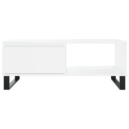 Table basse blanc 90x60x35 cm bois d’ingénierie - Tables basses