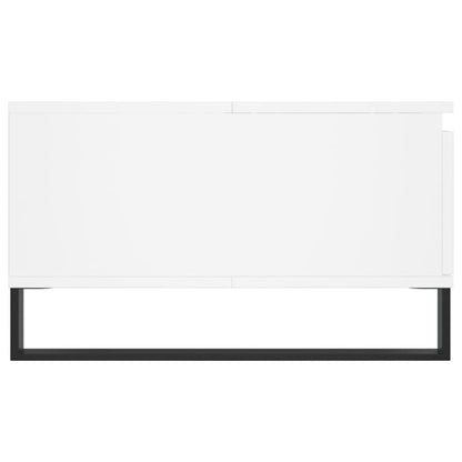 Table basse blanc 90x60x35 cm bois d’ingénierie - Tables basses