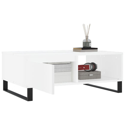 Table basse blanc 90x60x35 cm bois d’ingénierie - Tables basses