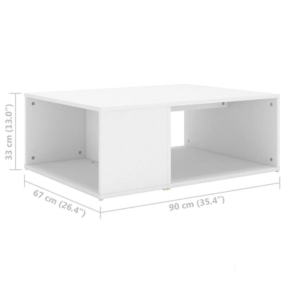 Table basse blanc 90x67x33 cm bois d’ingénierie - Tables basses