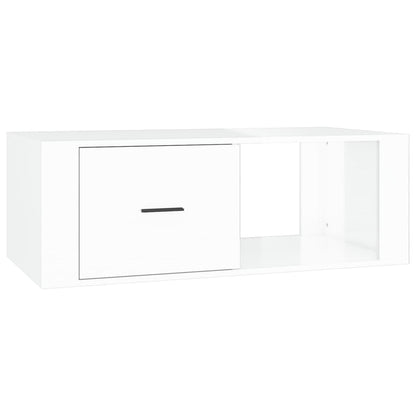 Table basse Blanc brillant 100x50,5x35 cm Bois d’ingénierie - Tables basses