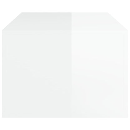 Table basse Blanc brillant 100x50,5x35 cm Bois d’ingénierie - Tables basses