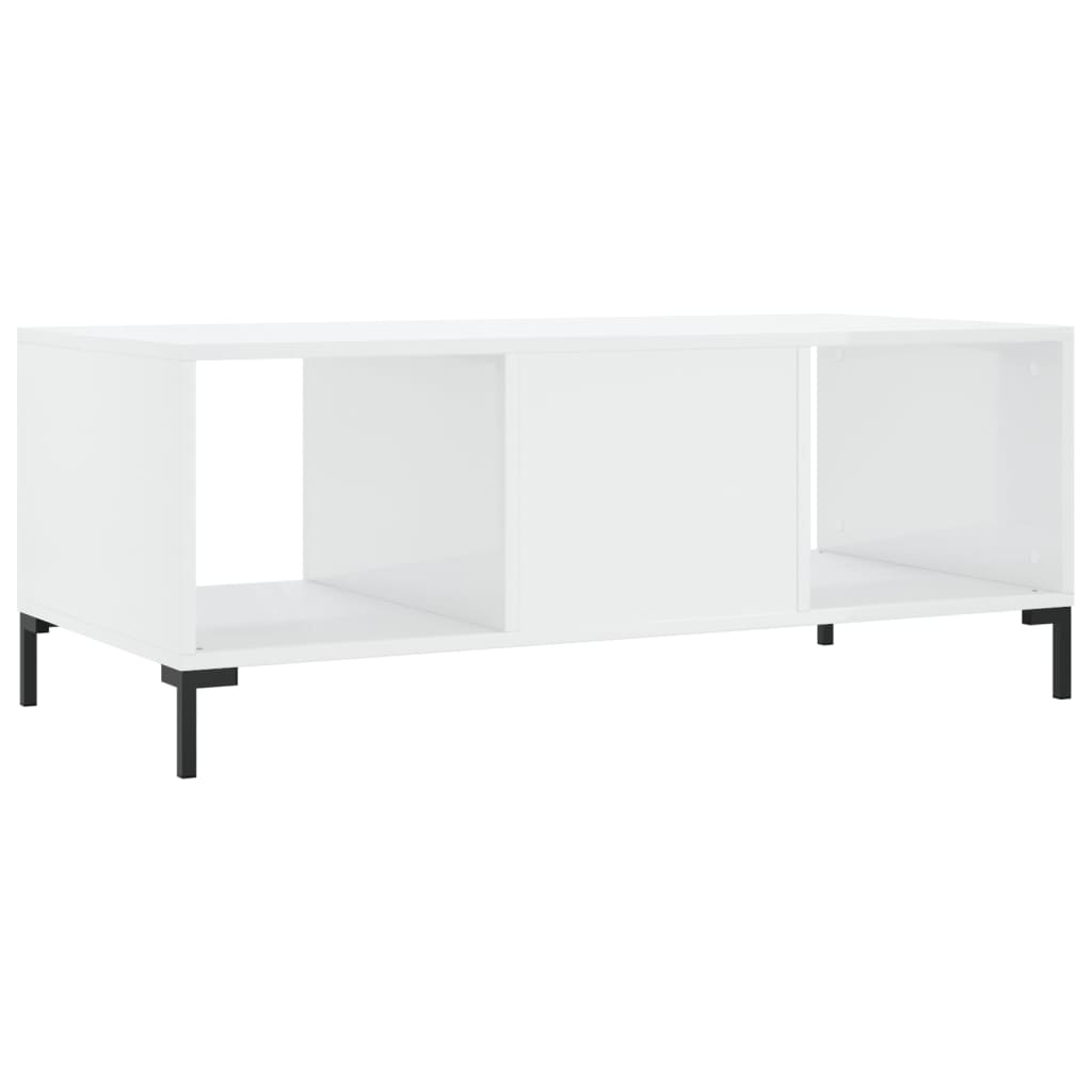 Table basse Blanc brillant 102x50x40 cm Bois d’ingénierie - Tables basses