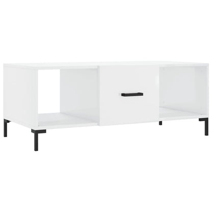 Table basse Blanc brillant 102x50x40 cm Bois d’ingénierie - Tables basses