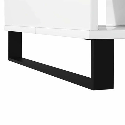 Table basse blanc brillant 104x60x35 cm bois d’ingénierie - Tables basses