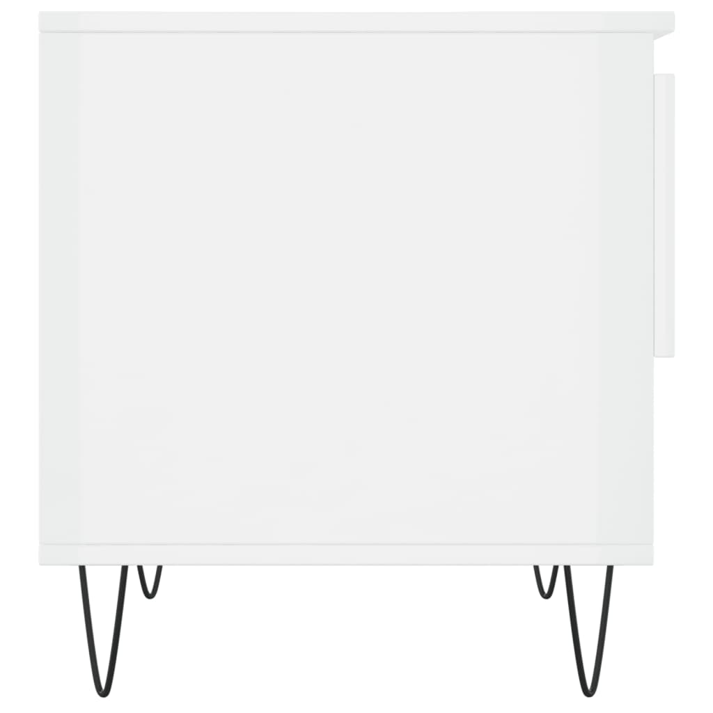 Table basse blanc brillant 50x46x50 cm bois d’ingénierie - Tables basses