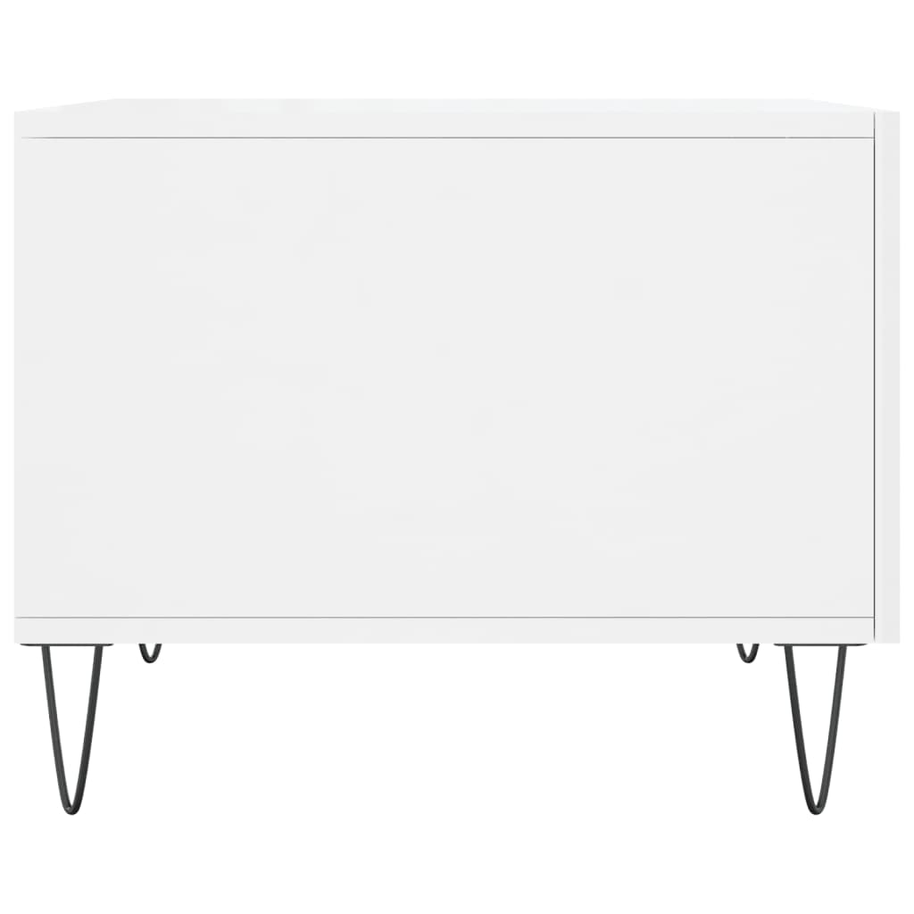 Table basse blanc brillant 50x50x40 cm bois d’ingénierie - Tables basses