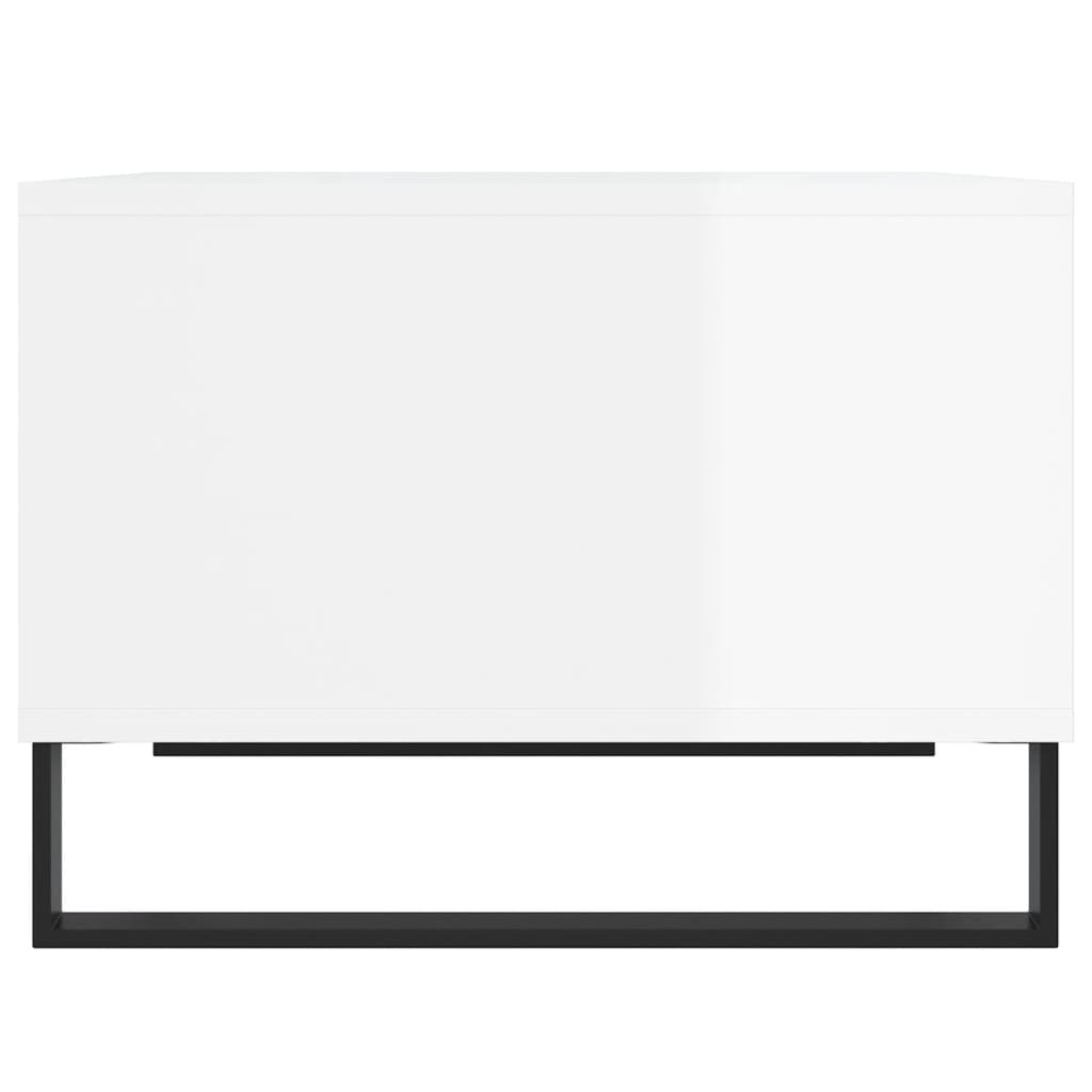 Table basse Blanc brillant 60x50x36,5 cm Bois d’ingénierie - Tables basses