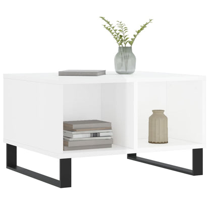 Table basse Blanc brillant 60x50x36,5 cm Bois d’ingénierie - Tables basses
