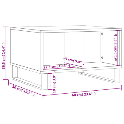 Table basse Blanc brillant 60x50x36,5 cm Bois d’ingénierie - Tables basses