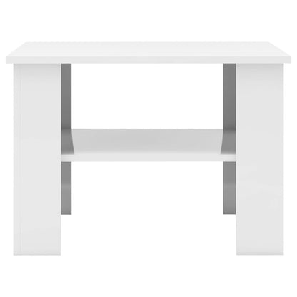 Table basse Blanc brillant 60x60x42 cm Bois d’ingénierie - Tables basses
