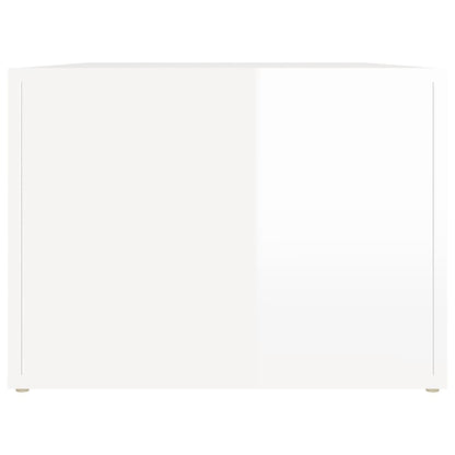 Table basse Blanc brillant 80x50x36 cm Bois d’ingénierie - Tables basses