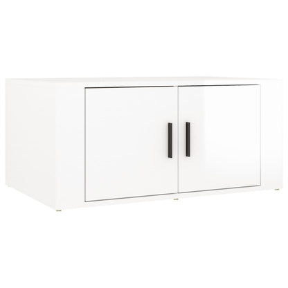 Table basse Blanc brillant 80x50x36 cm Bois d’ingénierie - Tables basses