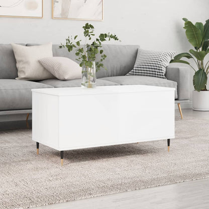 Table basse Blanc brillant 90x44,5x45 cm Bois d’ingénierie - Tables basses