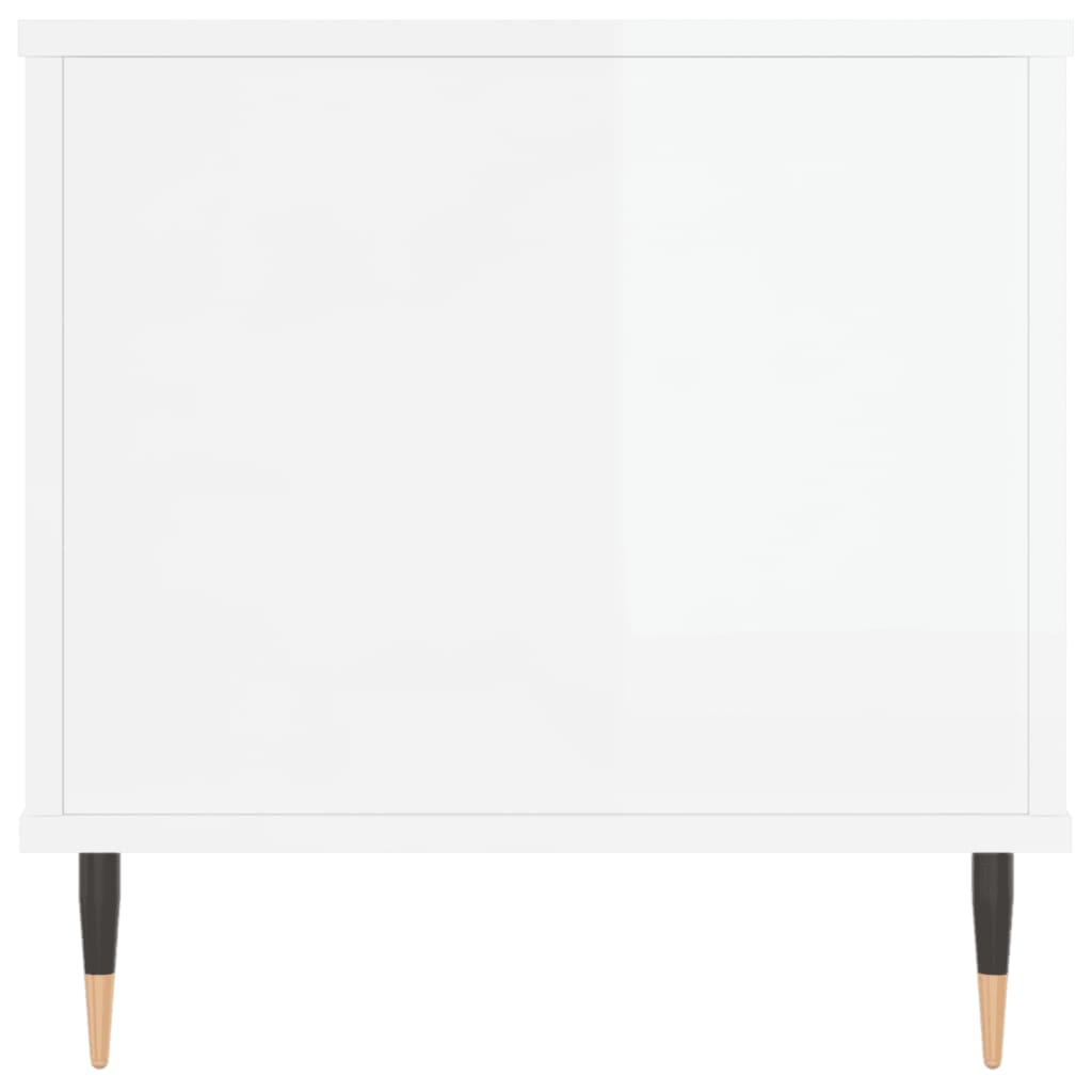 Table basse Blanc brillant 90x44,5x45 cm Bois d’ingénierie - Tables basses